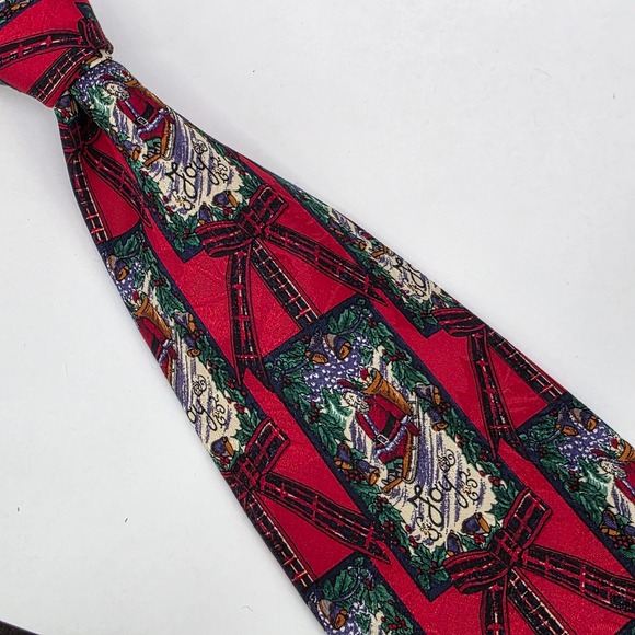 Robert Talbott Other - Robert Talbott Christmas‎ Santa Sled Silk Tie Mens Red Holiday Joy